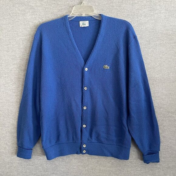 Lacoste Other - Izod Lacoste Grandpa Cardigan Sweater Mens L Mr Rogers Orlon Vintage Made in USA